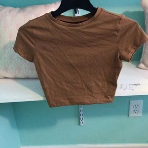 brown crop top